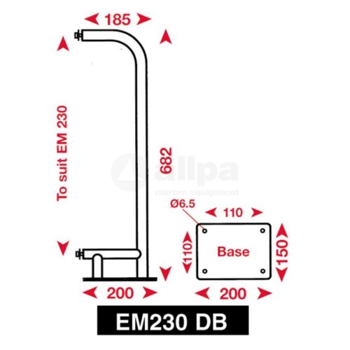 Allpa Echomax Em230-Br Radar Reflector With Stainless Steel Mast Brackets, White (Wheel Mark) - 070611 0 72dpi - 9070451