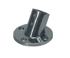 Allpa Stainless Steel Guard Railing Deck Socket 60°, Ø22,25mm With Round Base Ø66,7mm - 072115 72dpi - 9072115