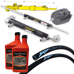 Hydraulic steering systems for sterndrive