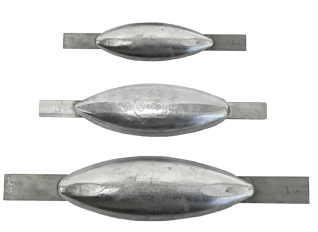 Zinc Anode For Welding, 203x120x40x25mm (0,55kg) - 077400 - 9077400