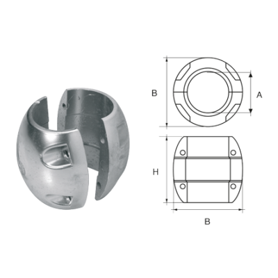 Zinc Anode For Shaft &Oslash;55mm, Spherical - 077520 2 - 9077555