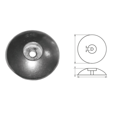 Magnesium Round Anode For Rudder &Oslash;90mm (0,11kg) - 077899 10 - 9077961