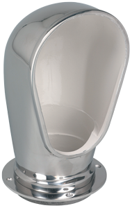 Stainless Steel Cowl Ventilator, Oval Shaped, Including Deck Ring (4") & Lock Cover - 078127 72dpi - 9078127
