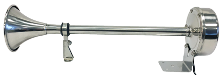 Stainless Steel Electro-Magnetic Boat Horn, Single Tone, L=400mm, 12v (115db(A)-380hz) - 078150 - 9078150