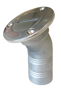 Stainless Steel Deck Entries 'Fuel', Hose Connection &Oslash;38mm, Flange &Oslash;76mm, 30&deg; Model - 078218 72dpi 1 - 9078718