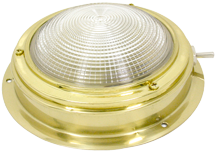 Brass Dome Light With Ribbed Lens, 12v /15w, A=140mm, B=98mm, With Ventilation & Switch - 078362 01 72dpi - 9078362