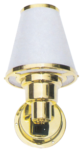 Brass Cabin Glow Lamp, Wall Mount, 12v/10w, Base &Oslash;76mm, With Switch - 078367 72dpi - 9078367