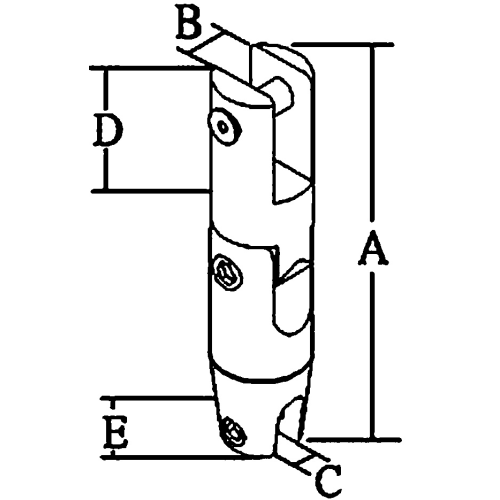 Stainless Steel Anchor Chain Link, A=118mm, B=14mm, C=9mm, D=38mm, E=22mm (Double Swivelling Model, Up To 850kg) - 078385 01 72dpi - 9078385
