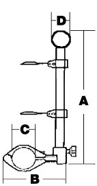Stainless Steel Flag Pole, L=450mm, Railing Mount &Oslash;25mm - 078390 01 72dpi - 9078390