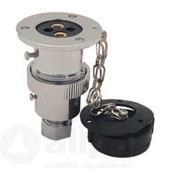 Chromed-Brass Watertight Connector, 5a, 3-Pins, Complete With Cover - 078466 72dpi 1 - 9078466