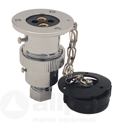Chromed-Brass Watertight Connector, 5a, 3-Pins, Complete With Cover - 078466 72dpi 1 - 9078466