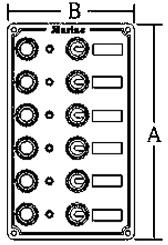 Aluminum Circuit Panel, 12v, 170x100mm, 6-Position, 5a Glass Fuses & Indicator Lights - 078617 01 72dpi - 9078617