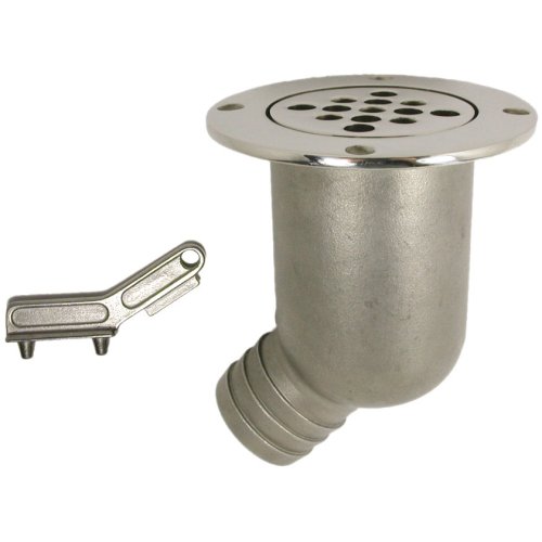 Stainless Steel Discharge Elbow With Stainless Steel Cover, 38x58x115x91mm, Complete With Key - 078690 72dpi - 9078690