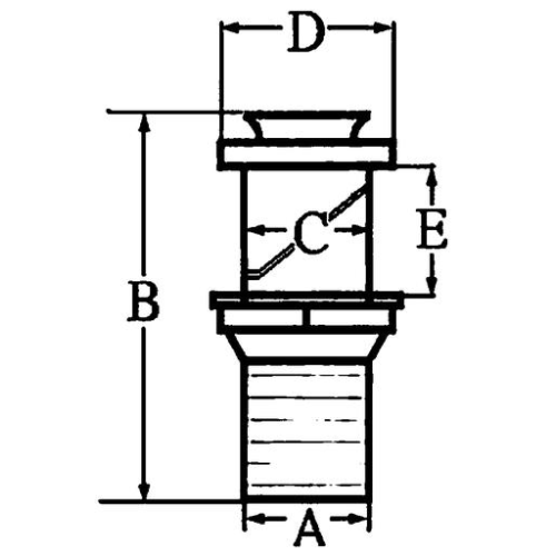 Stainless Steel Skin Fitting For Exhaust With Stainless Steel Anti-Reflux Valve, &Oslash;76mm - 078702 01 72dpi - 9078702