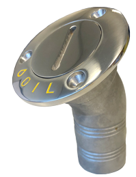 Stainless Steel Deck Entries 'Oil', Hose Connection &Oslash;38mm, Flange &Oslash;76mm, 30&deg; Model - 078714 72dpi 1 - 9078714