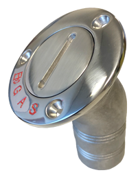 Stainless Steel Deck Entries 'Gas', Hose Connection &Oslash;38mm, Flange &Oslash;76mm, 30&deg; Model - 078717 72dpi 1 - 9078717
