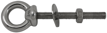 Stainless Steel Eye Bolt (Screw Eye), A=120mm, B=12mm, C=56mm, D=177mm - 078732 72dpi - 9078732