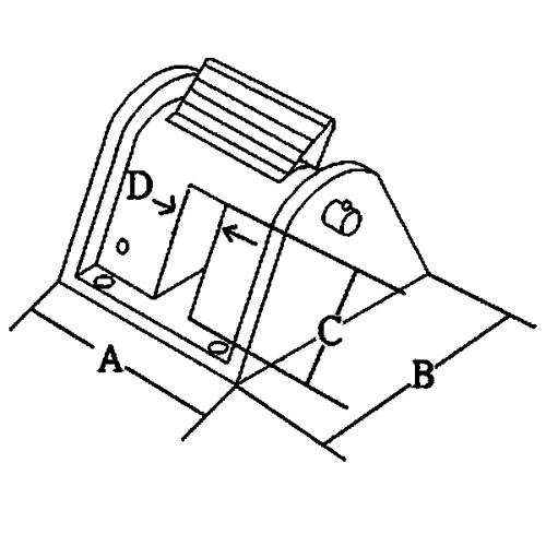 Stainless Steel Chain Stopper, A=68mm, B=79mm, C=40mm, D=14mm - 078740 01 72dpi - 9078740
