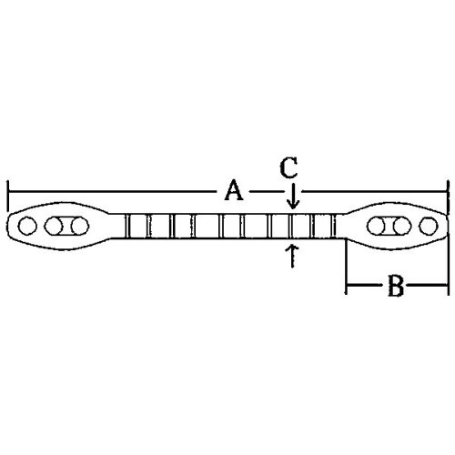 Mooring Rubber, Rope &Oslash;12-15mm, A=490mm, B=112mm, C=28mm - 078771 01 72dpi - 9078771