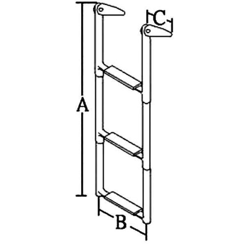 Stainless Steel Telescopic Bathing Ladder, 4-Steps Lined With Plastic, Max. Tube &Oslash;38mm - 078801 01 72dpi - 9078801