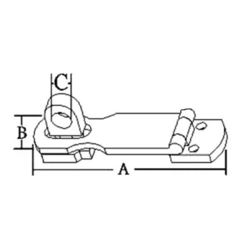 Stainless Steel Swivel Hasp, A=75mm, B=25mm, C=9mm - 078871 1 72dpi - 9078871