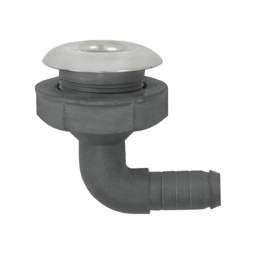 Plastic 90&deg; Skin Fitting With Stainless Steel Flange, &Oslash;3/4"X19mm, L=81mm, Flange &Oslash;48mm - 078931 72dpi - 9078931