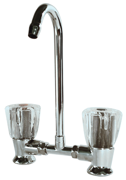 Chromed Plated 2-Control Mixer Tap With Swivel, 10mm-Swivel, Connection 3/8" - 081004 72dpi - 9081004