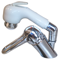 Chromed Plated 1-Handle Mixer Tap With Hand Shower, H=150mm, &Oslash;45mm, Hose Length=2m - 081013 new - 9081013