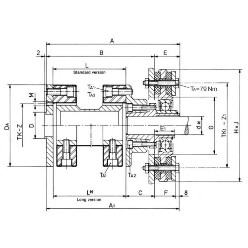 Centaflex Flexible Propeller Shaft Coupling With Thrust Bearing, Agm-50, Max. 870nm (Pleasure) - 088024 1 72dpi - 9088024