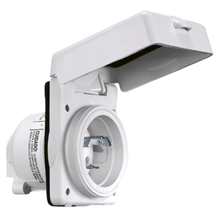 Nema-32a-Shore Power Inlet, Plastic, 32a/230v, Earthed, With Weatherproof Cover, Ip56 - 089320 72dpi - 9089320