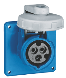 Cee-32a Shore Power Receptable, 32a/230v, Threaded Sealing Cover, Ip67 - 089322 72dpi - 9089322