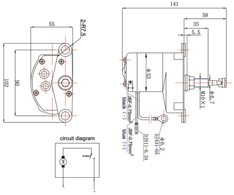 Windshield Wiper Motor Model 'Alpha' (Zd1132), 1-Speed, 12v/6w, 90&deg; Wiping Angle - 096001 01 72dpi - 9096001