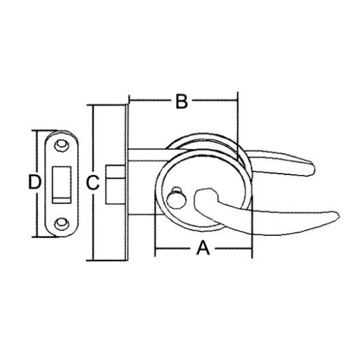 Stainless Steel Magnetic Door Latch, Door Thickness 28,5-35mm - 098126 01 72dpi - 9098126