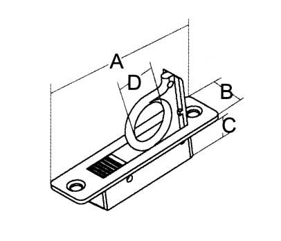 Stainless Steel Flush Hatch Pop-Out Pull Ring, A=83mm, B=21mm, C=12mm (16mm For Ring), D=19mm - 098140 1 72dpi - 9098140
