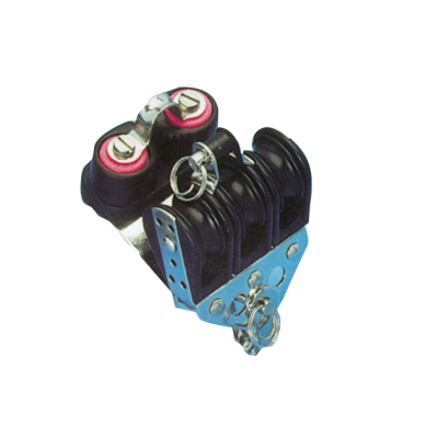 Plastic Triple Block (With Becket & Cleat), 6mm, Ball Bearing 22mm, Swl 100kg, Breaking Load 700kg - 106400 72dpi - 106400
