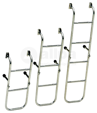 Stainless Steel Bathing Ladder, 5-Steps, With Fixed Transom Support, Dims. Unfolded 260x1040mm, Tube &Oslash;20mm - 110045 1 - 110045