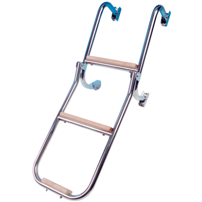 Stainless Steel Bathing Ladder, 3-Steps (Wood), Dims. Unfolded 270x860mm, Tube &Oslash;20mm - 110046 72dpi - 110046