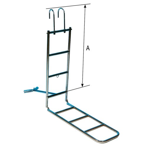 Stainless Steel Bow Ladder, 7-Steps, With Adjustable Bow Support & Hooks For Pulpit, Tube &Oslash;25mm - 110050 01 - 110050