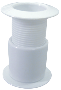 Spin-On skin fitting white plastic
