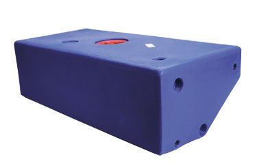 Blue Waste Water Tank Of Polyethylene, Space Saving Sloping Side, 98l, 1050x430x290mm - 184298 72dpi - 184298