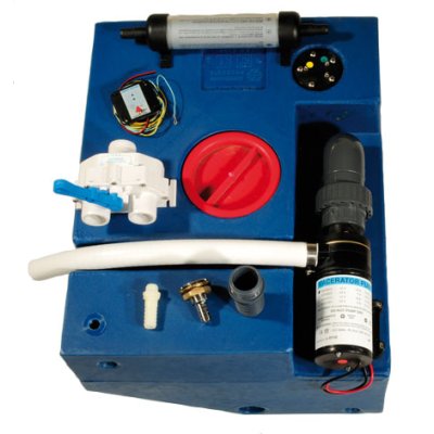 Polyethylene Blue Waste Water Tank Kit With Macerator Pump 12v, 103ltr, 950x400x300mm - 184612 72dpi - 184612