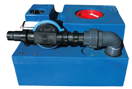 Polyethylene Blue Waste Tank Kit With Pre Mounted Diaphragm Pump 24v, 53l, 550x400x300mm - 184847 72dpi - 184847
