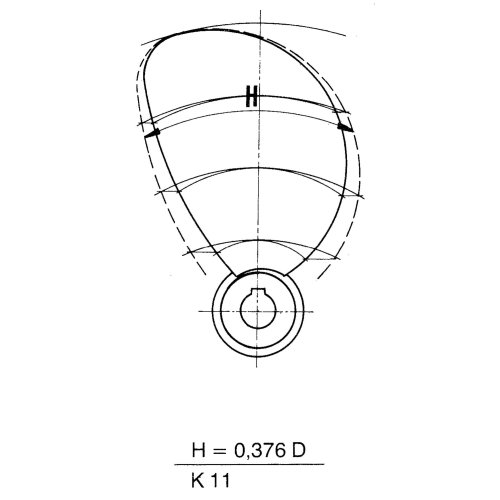Radice 2-Blade Bronze Propeller Type K11, 14"X8", Shaft &Oslash;25mm, Taper 1:10, Right - 2140825r 01 72dpi - 2140825R