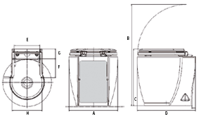 Electric Toilet Model 'Laguna Standard', 12v/19a, Complete With Control Panel - 259025a 2 - 259025A