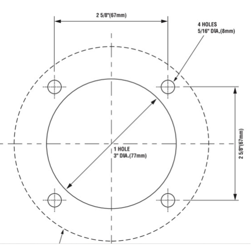 stainless steel drop-in flange 75mm for hydraulic steering pumps - 269105 4 - 269105