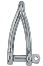 Stainless Steel Shackle (Twisted Form), A=&Oslash;8mm, B=53mm, C=17mm (Breaking Load 2100kg) - 283300 72dpi - 283300