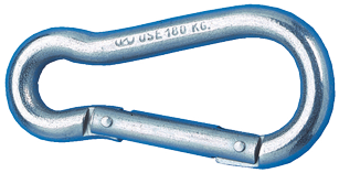 Stainless Steel Snap Hook, &Oslash;8mm, H=80mm (Breaking Load 800kg) - 290500 72dpi - 290500