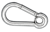 Stainless Steel Snap Hook With Eye, &Oslash;5mm, H=50mm (Breaking Load 280kg) - 291200 72dpi - 291200
