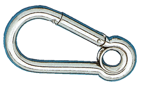 Stainless Steel Snap Hook With Eye, &Oslash;8mm, H=80mm (Breaking Load 800kg) - 291500 72dpi - 291500