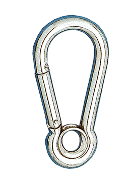 Stainless Steel Snap Hook With Eye, &Oslash;10mm, H=100mm (Breaking Load 1200kg) - 291600 - 291600